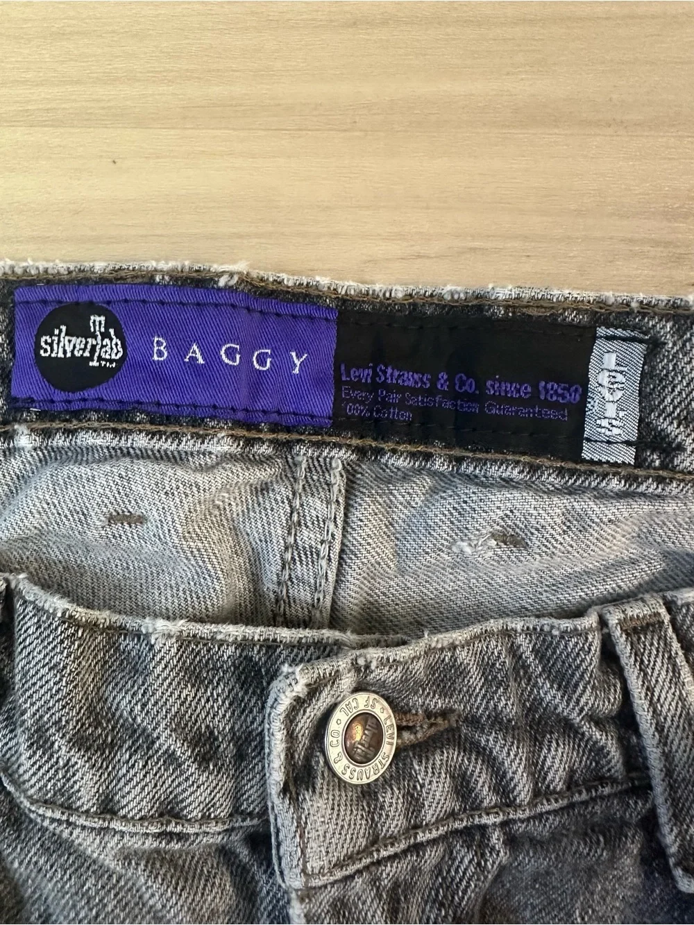 Vintage Levi’s SilverTab Baggy Jeans 36x32 Made USA Gray Wash